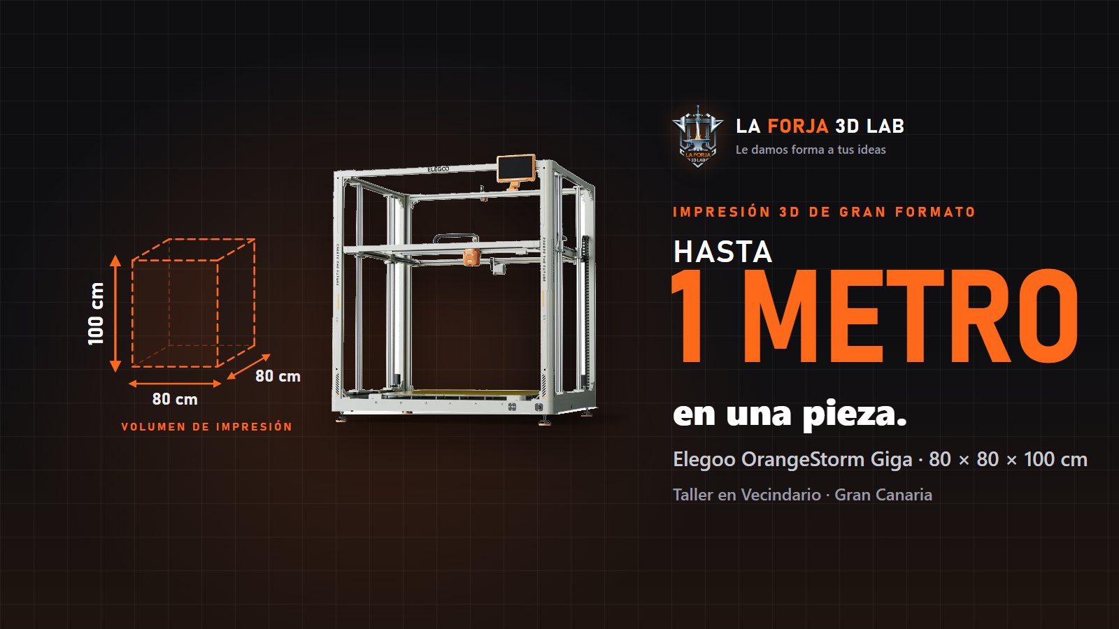 Impresión 3D de gran formato en La Forja 3D Lab con la Elegoo OrangeStorm Giga