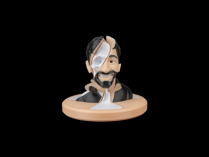 Busto de Halloween personalizado con efecto de cara atravesada