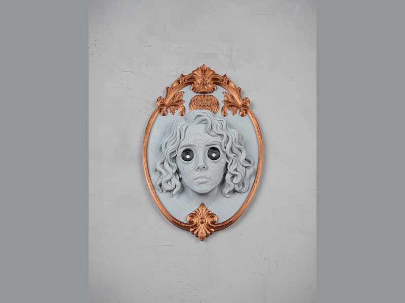 Cuadro de Halloween personalizado con la cara del cliente, marco de cobre