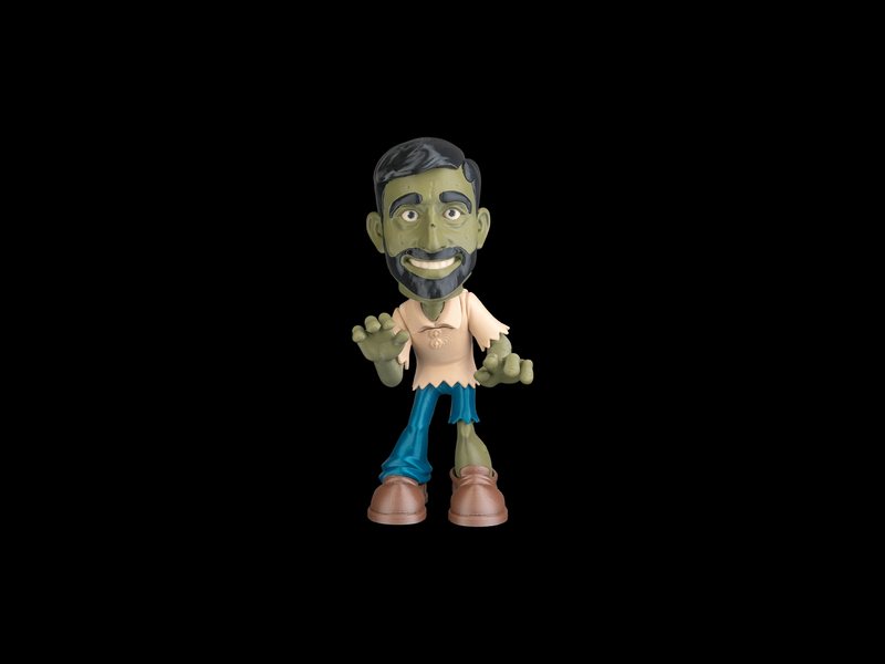 Figura de zombi personalizada impresa y pintada en 3D
